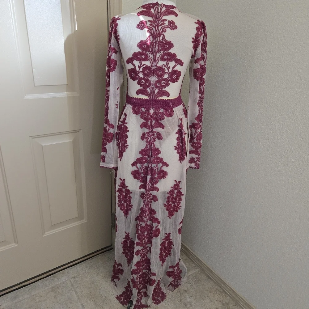 For Love and Lemons Temecula Maxi Dress in Wine M - Picture 9 of 9